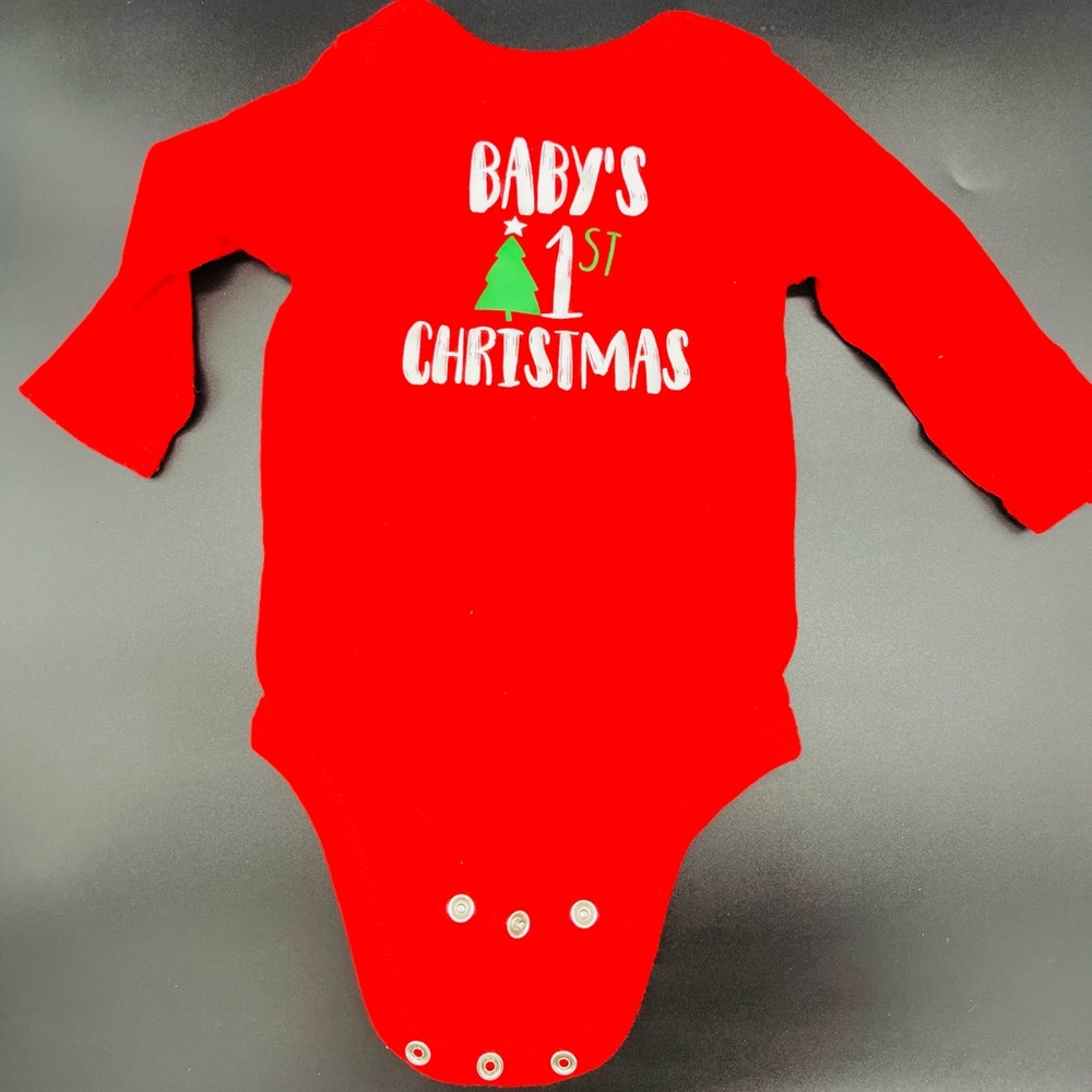 Baby's First Christmas Red Bodysuit Baby 6 Months Okie Dokie C